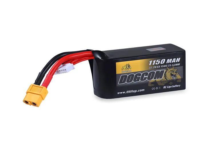 DOGCOM 1150mAh 150C 6S 22.2V Lipo battery