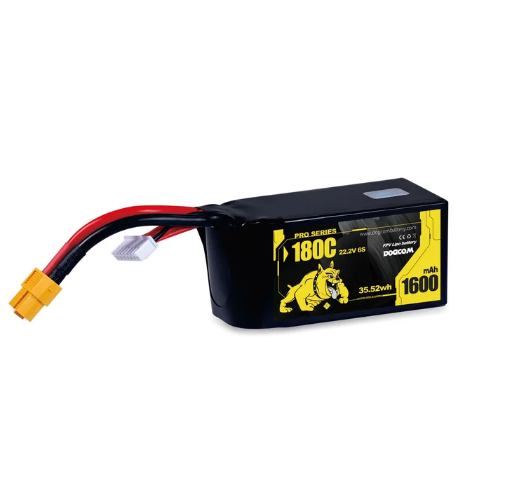 DOGCOM 1600mAh 180C 6S 22.2V Lipo Battery