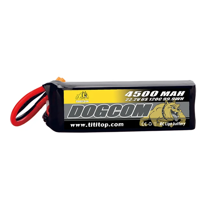 DOGCOM 4500mAh 120C 22.2V 6S LiPo Battery with XT90 plug