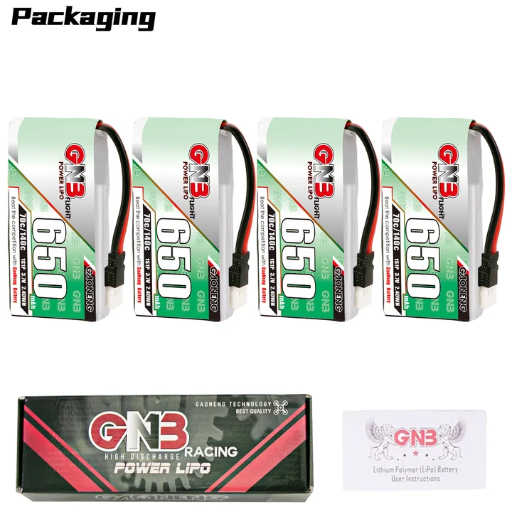 GNB 1S 3.7V 650mAh 70C Molex 51005 LiPo Battery