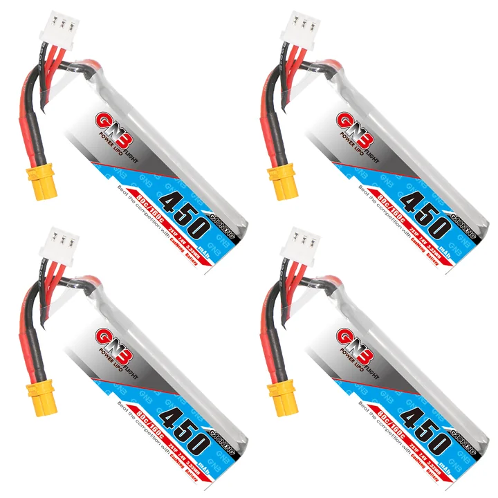 GNB 2S 7.4V 450mAh 80C XT30 LiPo Battery Long Type