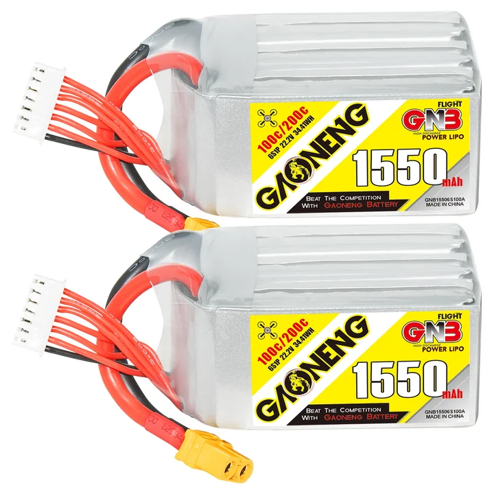 GNB 6S 22.2V 1550mAh 100C XT60 LiPo Battery