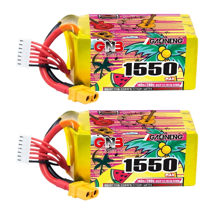 GNB 6S 22.2V 1550mAh 140C XT60 LiPo Battery