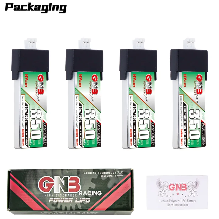 GNB LiHV 1S 3.8V 350mAh 70C PH2.0 Plastic Head LiPo Battery