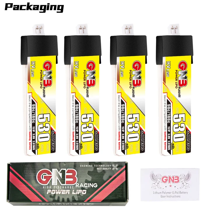 GNB LiHV 1S 3.8V 530mAh 90C PH2.0 Plastic Head LiPo Battery