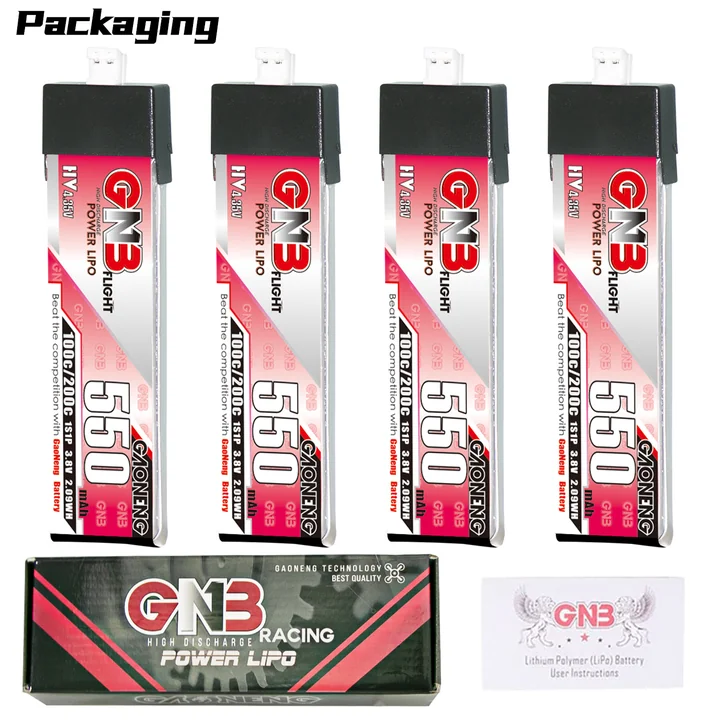 GNB LiHV 1S 3.8V 550mAh 100C PH2.0 Plastic Head LiPo Battery