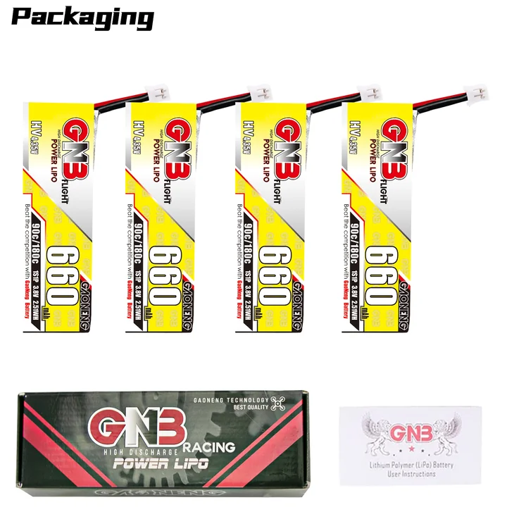GNB LiHV 1S 3.8V 660mAh 90C PH2.0 Cabled LiPo Battery
