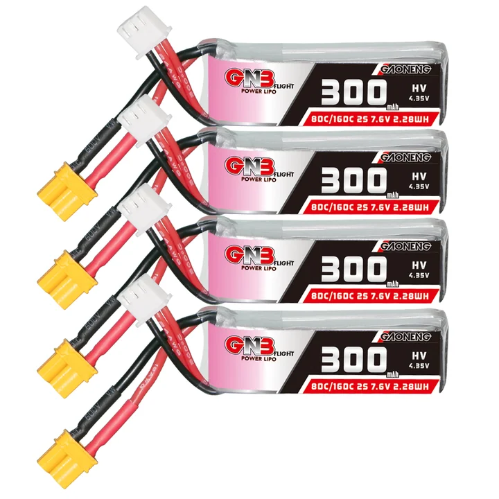 GNB LiHV 2S 7.6V 300mAh 80C XT30 LiPo Battery