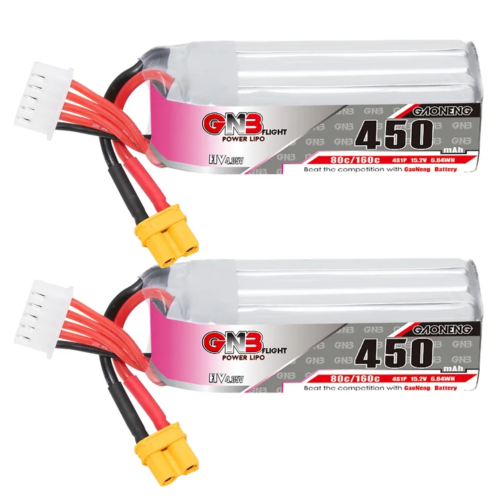 GNB LiHV 4S 15.2V 450mAh 80C XT30 LiPo Battery Long Type