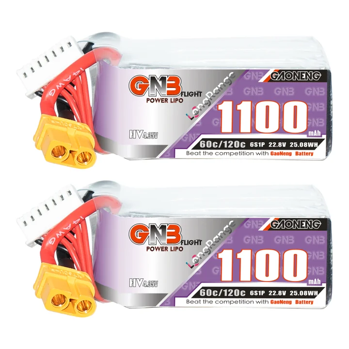 GNB LiHV 6S 22.8V 1100mAh 60C XT60 LiPo Battery LongRange