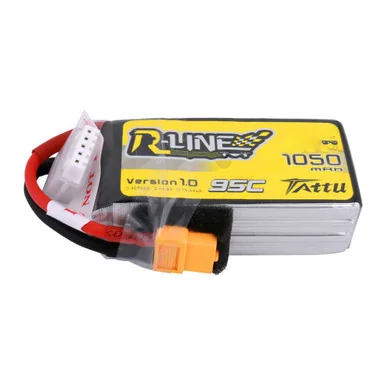 Tattu 1050mAh 4S 95C 14.8V Lipo Battery | XT60 Plug | R-Line 1.0
