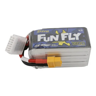 Tattu 1300mAh 6S 100C 22.2V Lipo Battery | XT60 Plug | FunFly