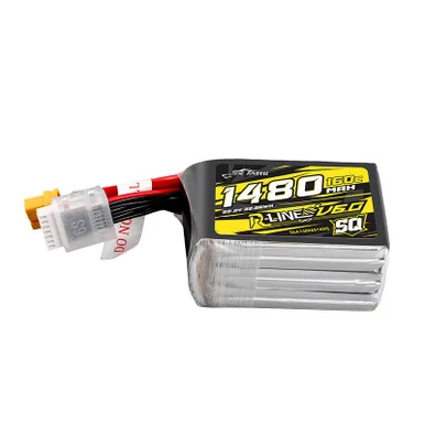 Tattu 1480mAh 6S 160C 22.2V SQ Lipo Battery | XT60 Plug | R-Line 6.0