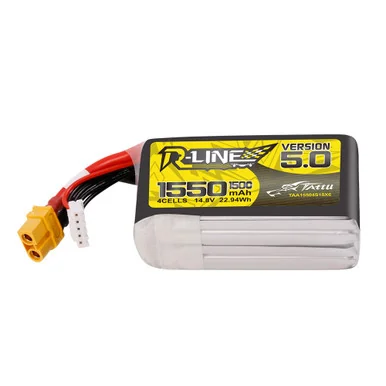 Tattu 1550mAh 4S 150C 14.8V Lipo Battery | XT60 Plug | R-Line 5.0
