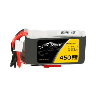 Tattu 450mAh 2S 75C 7.4V Lipo Battery | JST-SYP Plug | FPV Classic