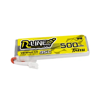 Tattu 500mAh 1S 95C 3.7V Lipo Battery | JST-PHR Plug | R-Line 1.0