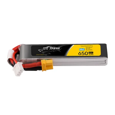 Tattu 650mAh 2S 95C 7.6V(HV) Long Lipo Battery | XT30 Plug | FPV Classic
