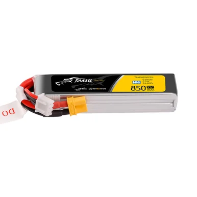 Tattu 850mAh 2S 95C 7.6V(HV) Long Lipo Battery | XT30 Plug | FPV Classic